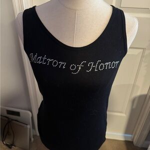 Rhinestone Matron of Honor black tank top